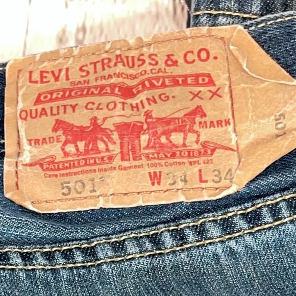 LEVI'S MEN'S 501 XX BUTTON FLY JEANS W34 L34 - Picture 2 of 16